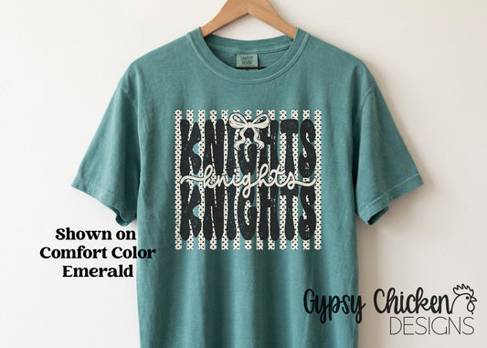 Knights | Preppy Polka Dot & Stripes Mascot Tee