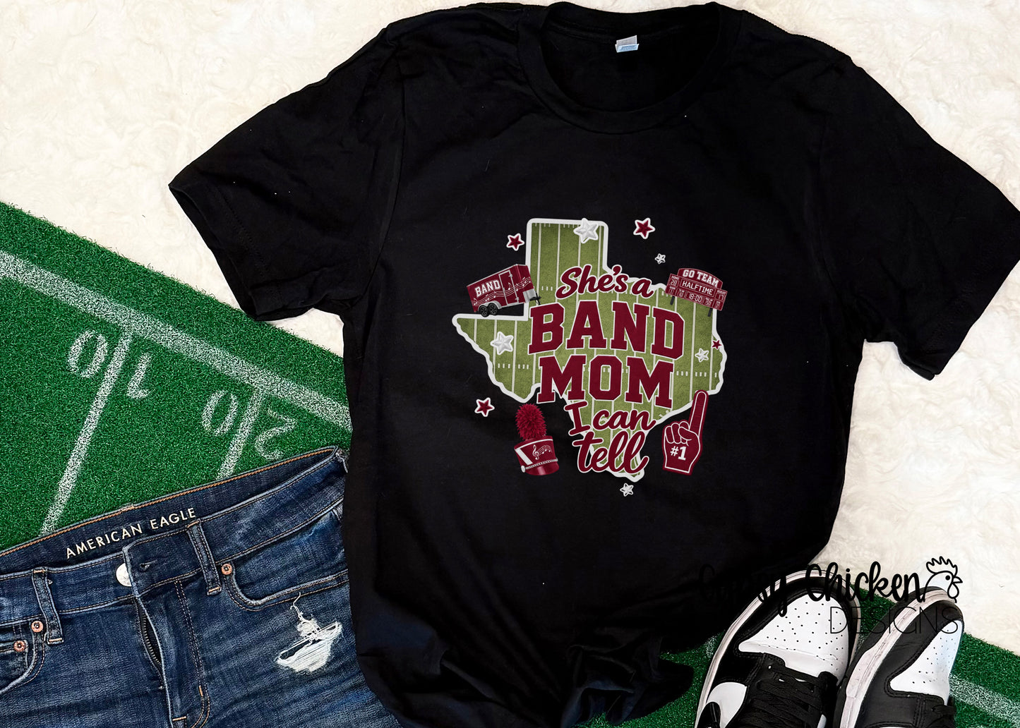 She's A Band Mom I Can Tell (Maroon and White)
